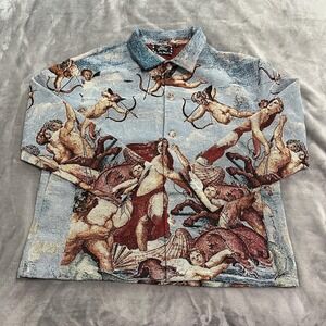 Rebel Vengeance Jacket Mens Large Angel Art Tapestry Venus Renaissance Graphic